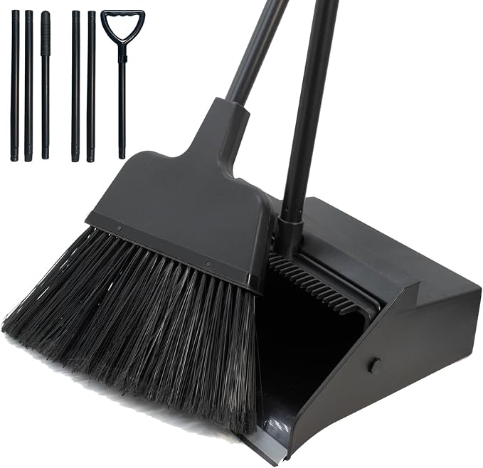 Broom with Dustpan Combo Set Outdoor Upright Dustpan and Broom Set with Long by Unknown