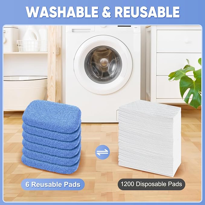 6-Pack Reusable Mop Pads Compatible - Image 5