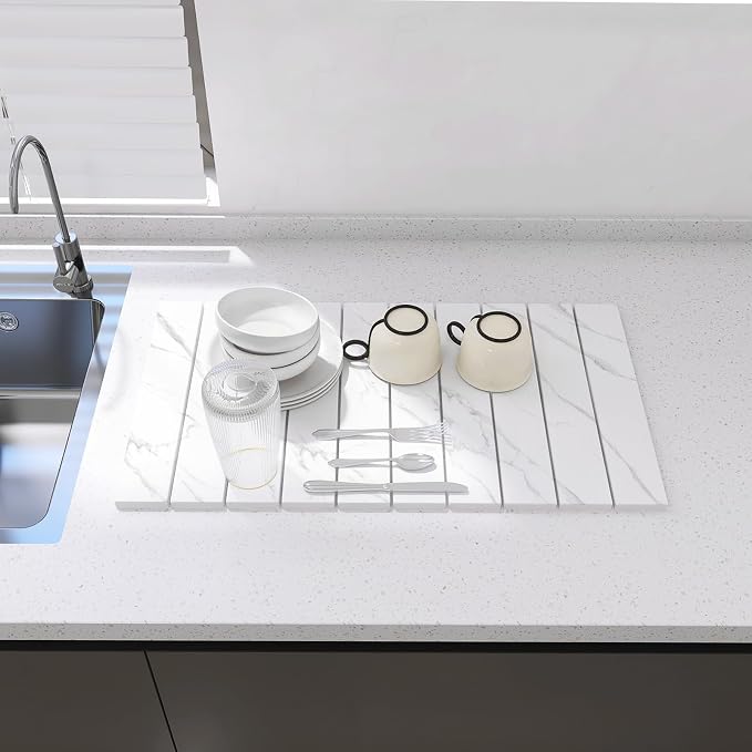 Hopegiver Stone Drying Mat for Kitchen Counter, Super Absorbent, Non-Slip & - Image 8