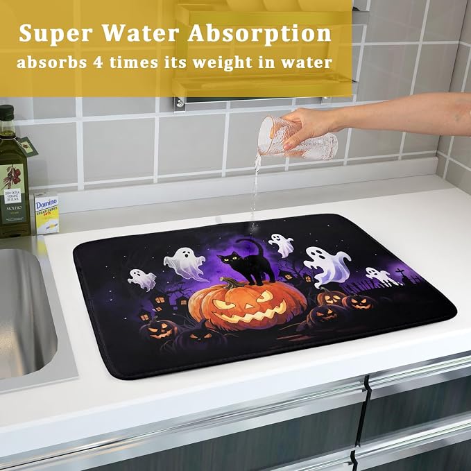 Halloween Ghost Pumpkin Dish Drying Mat - Image 7