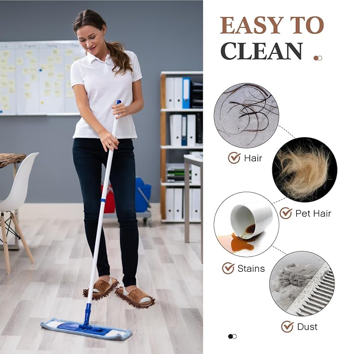 Jecery 4 Pair Washable Microfiber Mop Slippers Detachable Dusting Shoes - Image 6