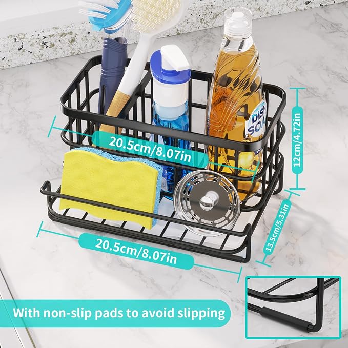 HapiRm Kitchen Sink Organizer, SUS304 Stainless Steel Rustproof Multifunctional - Image 4
