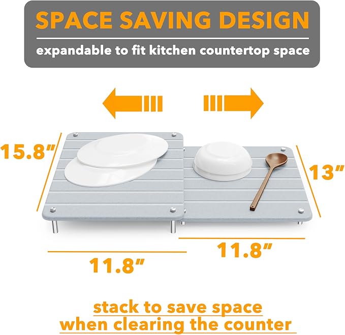SpaceAid 2 Pack Stone Dish Drying Mats - Image 4