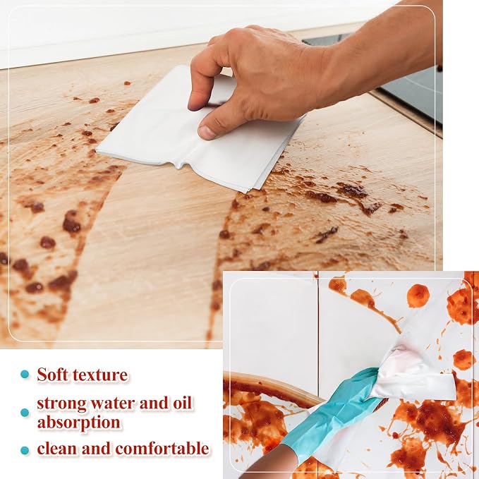 Tranqun 200 Pcs Disposable Microfiber Cleaning Cloth Bulk 12 x 12 Inch Lint - Image 5