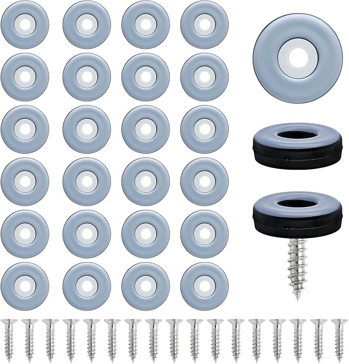 24pcs 1" Screw on Furniture Sliders, Teflon Chair Leg Slides, Round Furniture - Image 6