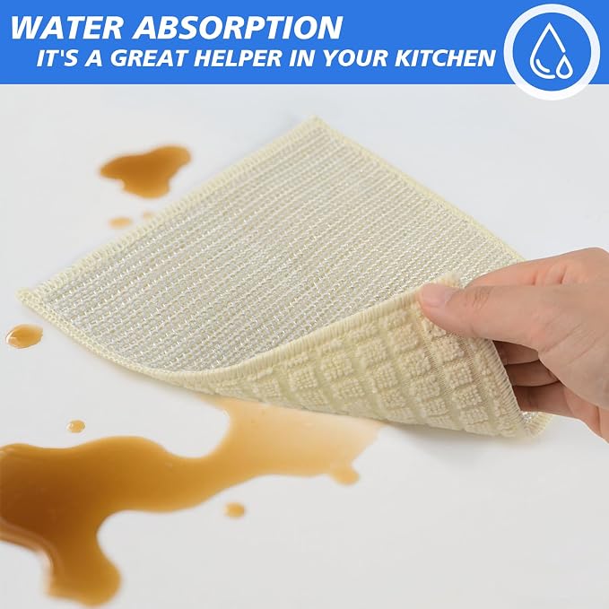 SINLAND Multipurpose Wire Dishwashing Rag Non-Scratch Cleaning Cloths, - Image 7