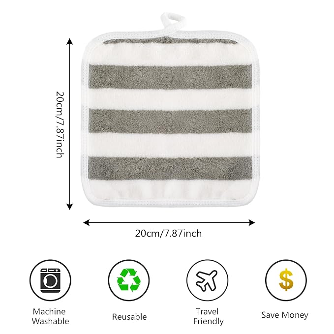 SINLAND Microfiber Facial Cloths Fast Drying Washcloth 8inch x 8inch Absorbent - Image 2