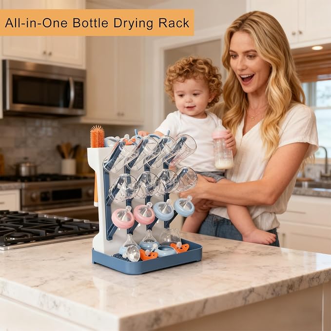Baby Bottle Drying Rack, Vertical Bottle Rack Dryer Space Saving Bottle Drying - Image 3