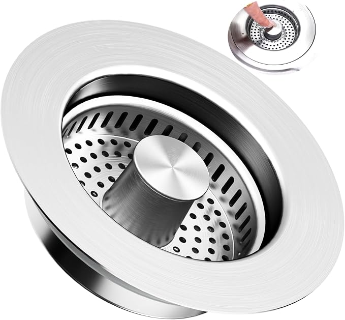3-in-1 Kitchen Sink Drain Strainer & Stopper by voze