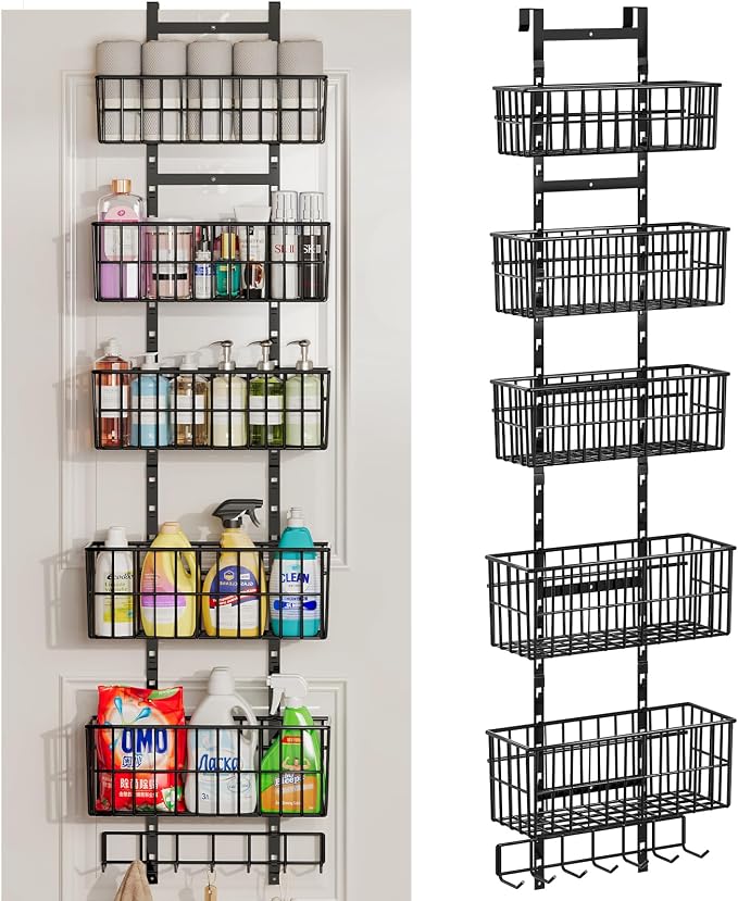 Adjustable Over the Door Organizer, Metal Hanging Door Organizer by Hongtamoya