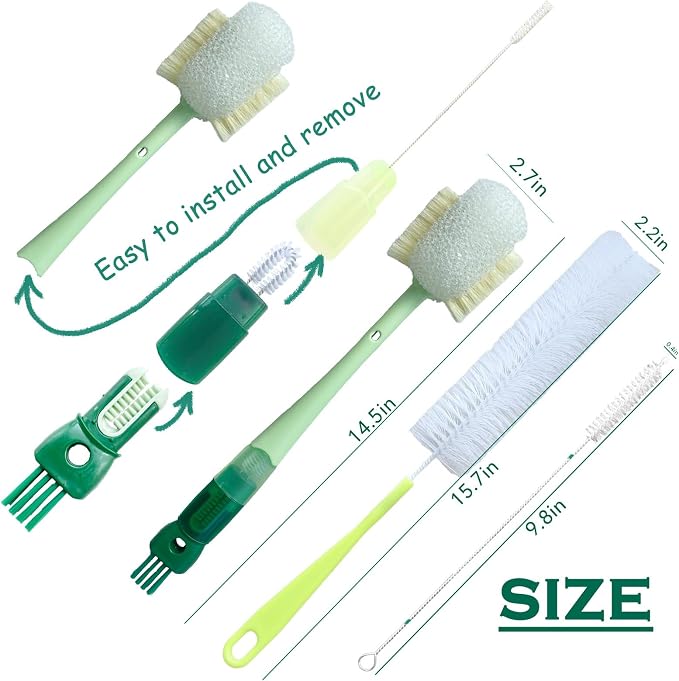 Water Bottle Brush with 5-in-1 Multi-Function, Baby Bottle Brush - Image 2
