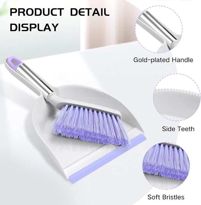 NACENA Mini Broom and Dustpan Set, Small Dust Pan and Brush Set - Image 5