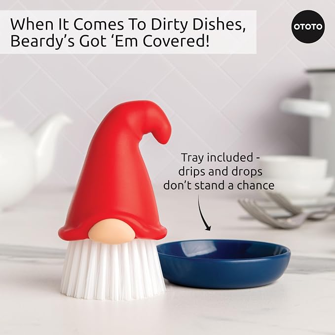 New! Beardy Gnome Dish Brush by Ototo - Image 5