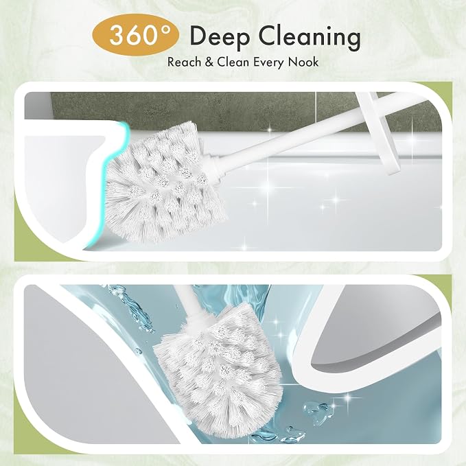Toilet Bowl Brush and Holder Set 2 Pack - Image 4