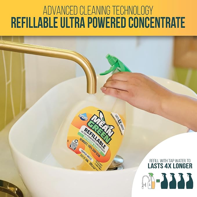 Mean Green Refillable Ultra Powered CONCENTRATE Bathroom Cleaner, Tropical - Image 2
