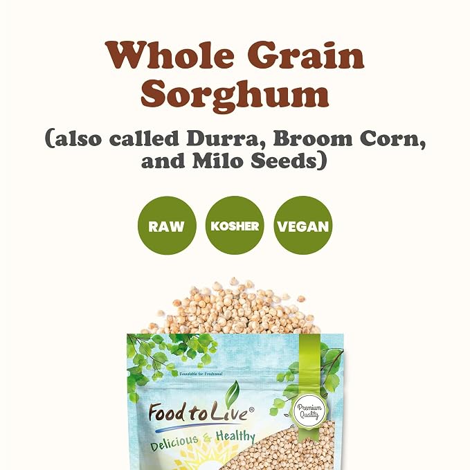 Food to Live Italian White Whole Grain Sorghum, 3 Pounds – Premium White - Image 5