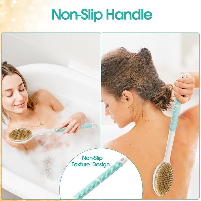 Back Scrubber Anti Slip for Shower, Back Brush Long Handle - Image 2