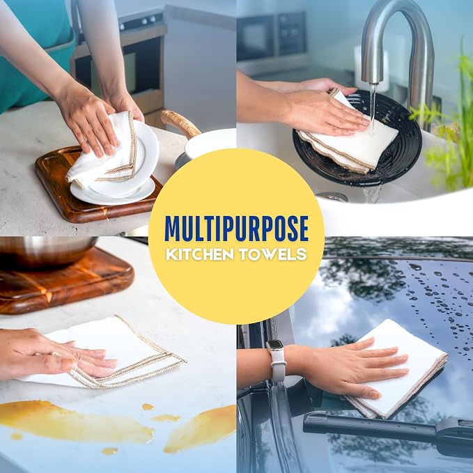Mother-Earth 6 Pack Cotton Dish Cloths, Ultra Absorbent Quick-Drying Cleaning - Image 6
