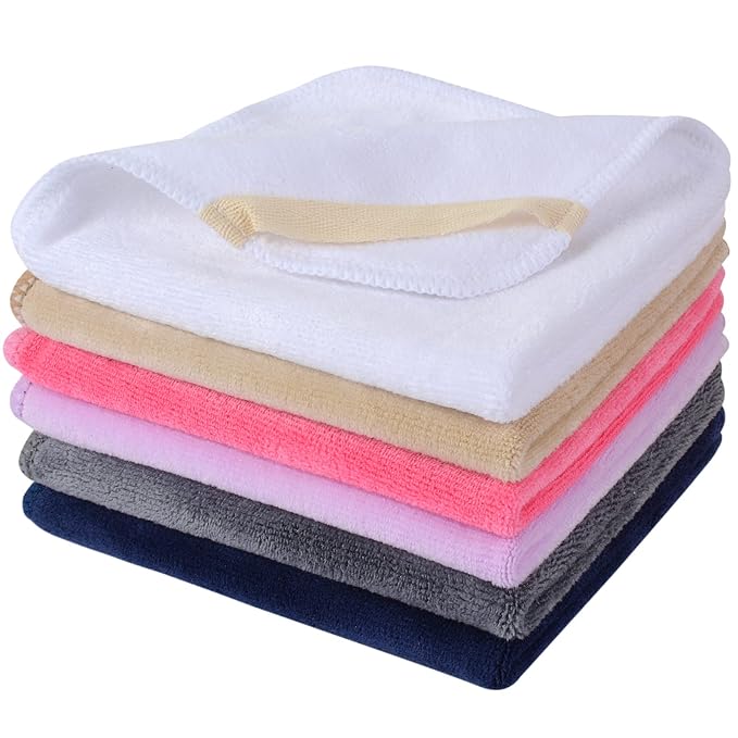 SINLAND Brushed Microfiber Facial Cloths Fast Drying Washcloth 12inch x 12inch by SINLAND