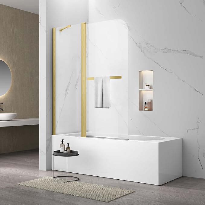 Sunrosa Pivot Tub Shower Door by ElevateYourEverydayShower