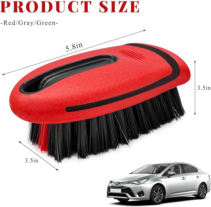 Carpet and Upholstery Cleaning Brush, Stiff Bristle Detailing Scrubber - Image 2