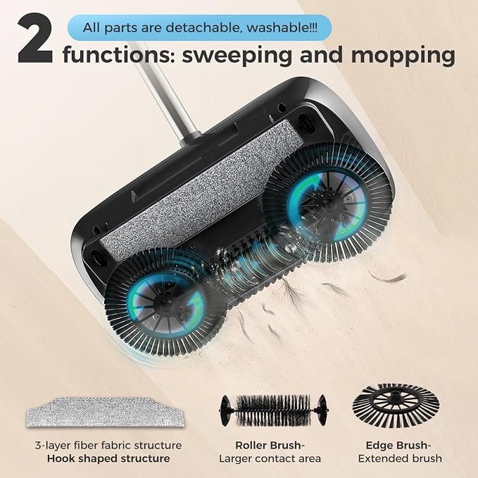 Manual Floor Sweeper Black - Image 2