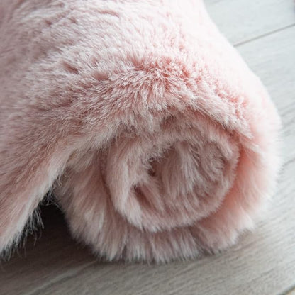 Pink Fluffy Shag Carpet Faux Bunny Washable Plush Fur Area Rugs for Bedroom 4x6 Nursery Rug for Living Room
