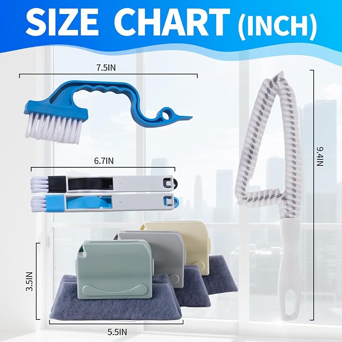 Window Track Cleaner Tool Set, Tile Lines, Car Vents - Image 3