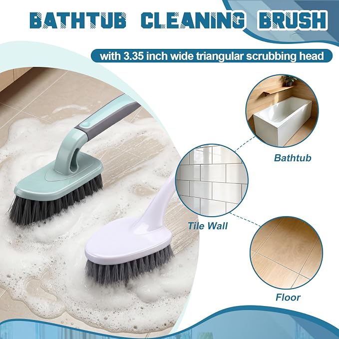 11 Pcs Cleaning Brush Set with Squeegee Crevice Gap Brushes Handheld Scrub - Image 4