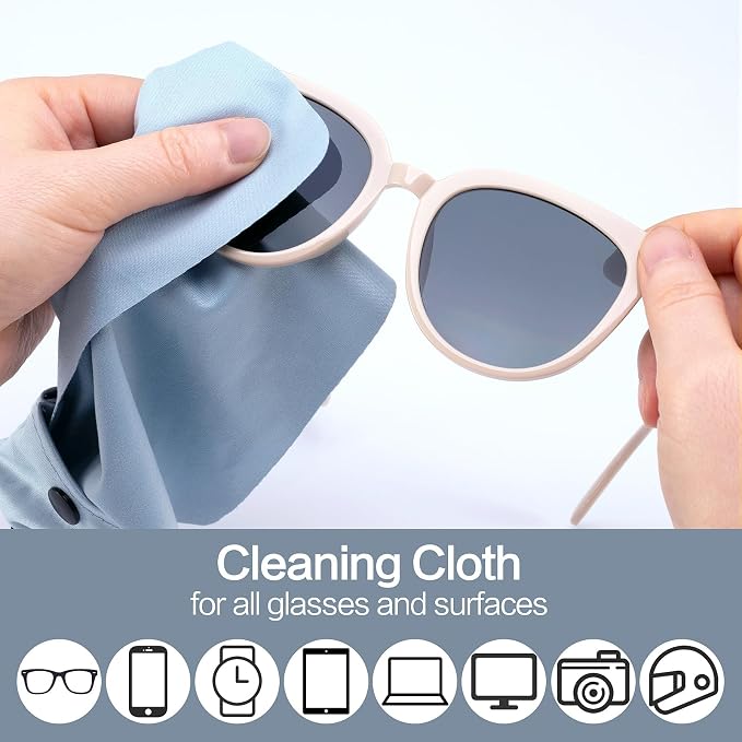 Vemiss 6 Pack Microfiber Glasses Cleaning Cloth, Wipes Lens Eyeglasses & Screens - Image 3