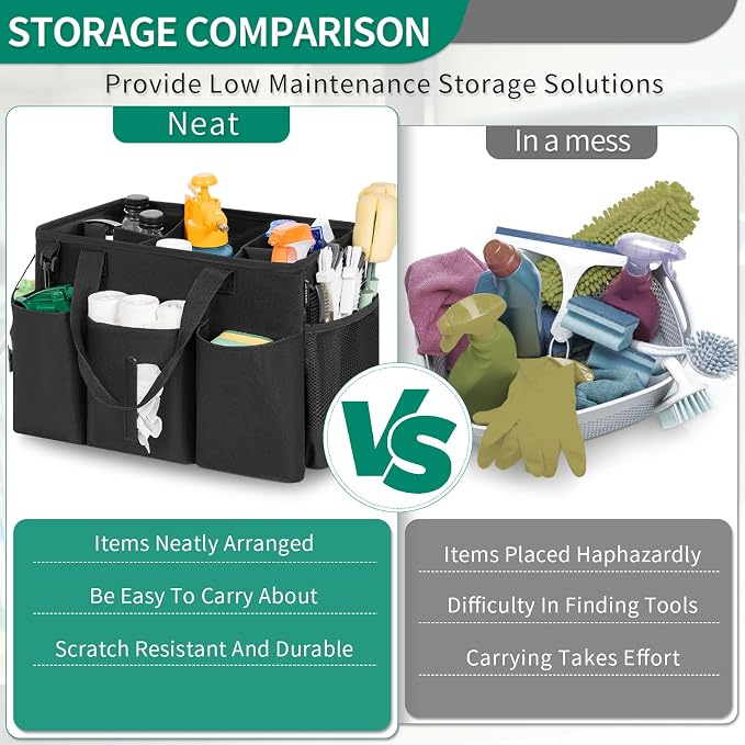 Wearable Cleaning Caddy Bag for Cleaning Supplies, Large Capacity Cleaning - Image 4