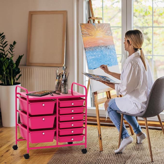 GOFLAME 9-Drawer Rolling Storage Cart, Mobile Utility Cart - Image 2