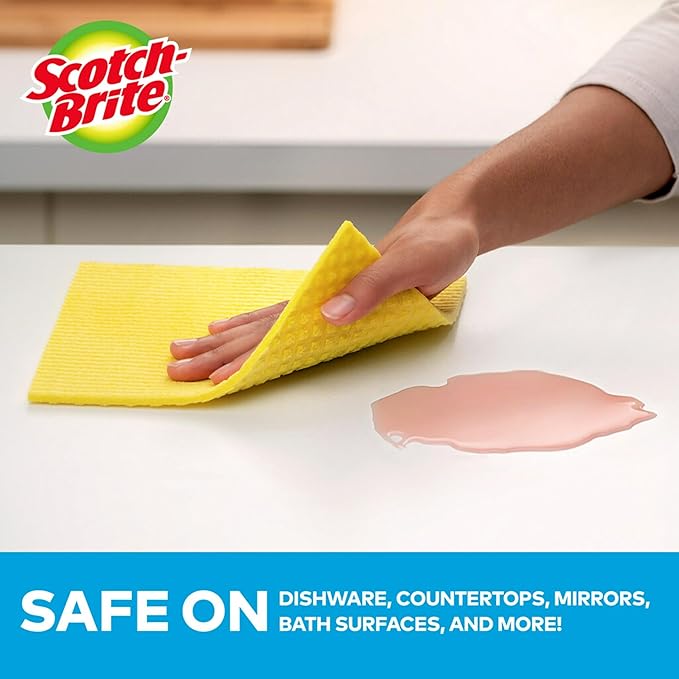 Scotch-Brite Sponge Cloth – 6-Pack, Reusable and Washable, Highly Absorbent - Image 3