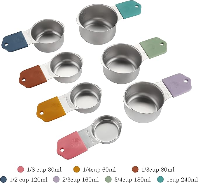 Magnetic Measuring Cups Set of 7 Stainless Steel Heavy Duty Measuring Cups - Image 2