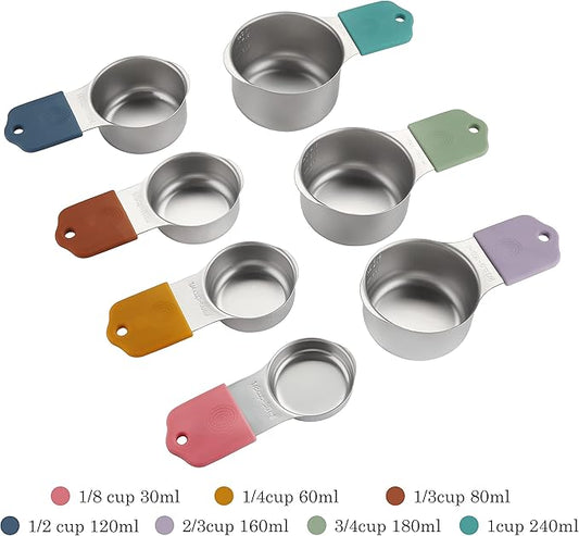 Magnetic Measuring Cups Set of 7 Stainless Steel Heavy Duty Measuring Cups - Image 2