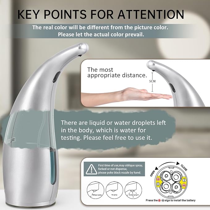 Automatic Liquid Soap Dispenser, 300ML Touchless 4 Gear Adjustable, Countertop - Image 3