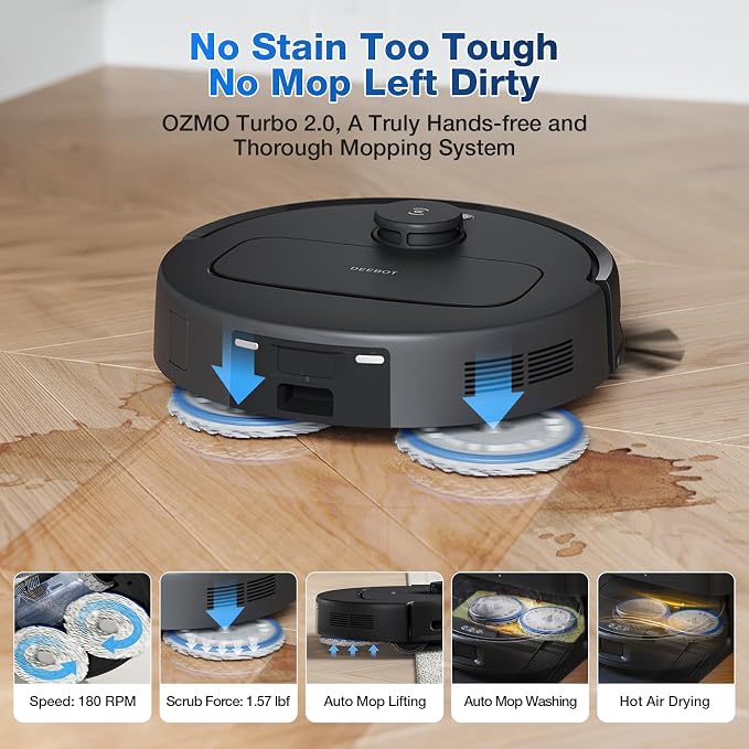 ECOVACS DEEBOT N30 PRO OMNI Robot Vacuum and Mop, 10000Pa Suction, TruEdge - Image 6
