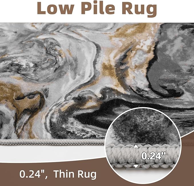 9x12 Area Rugs for Living Room, Modern Abstract Rug for Bedroom, Contemporary Machine Washable Rug, Large Stain Resistant Carpet for Dining Room Playroom Nursery Room, Pet & Kids Friendly