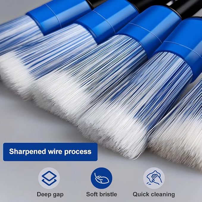 5pcs Different Size Car Detailing Brushes, Soft Non-Scratch Car Interior - Image 3