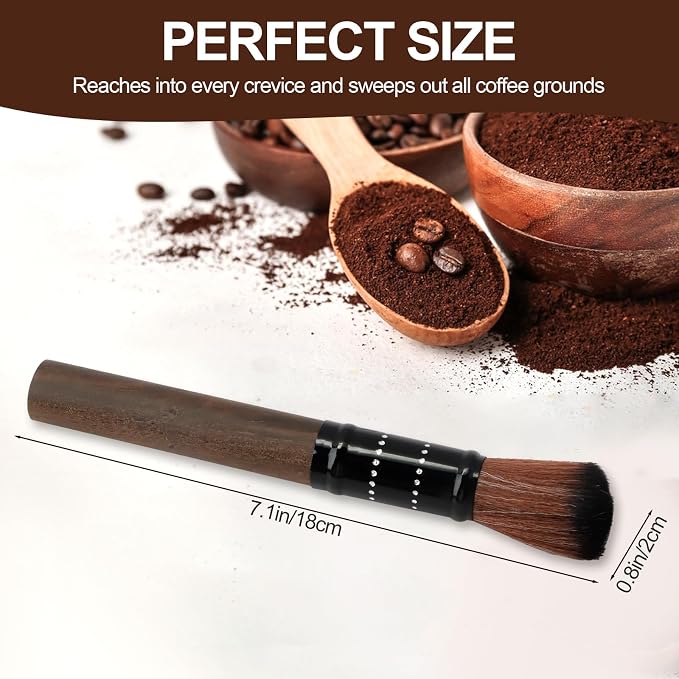 JEPELUS Coffee Grinder Brush, Barista Tools Wooden Espresso Machine Cleaner - Image 2