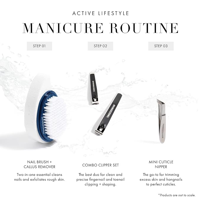 Tweezerman Exclusive Dual Surface Nail Brush & Callus Combo, Evening Blue - Image 3