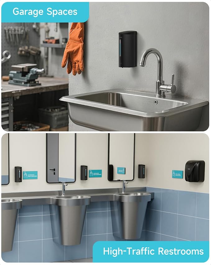 AIKE Automatic Wall Mount Liquid Soap Dispenser, Commercial Stainless Steel - Image 7