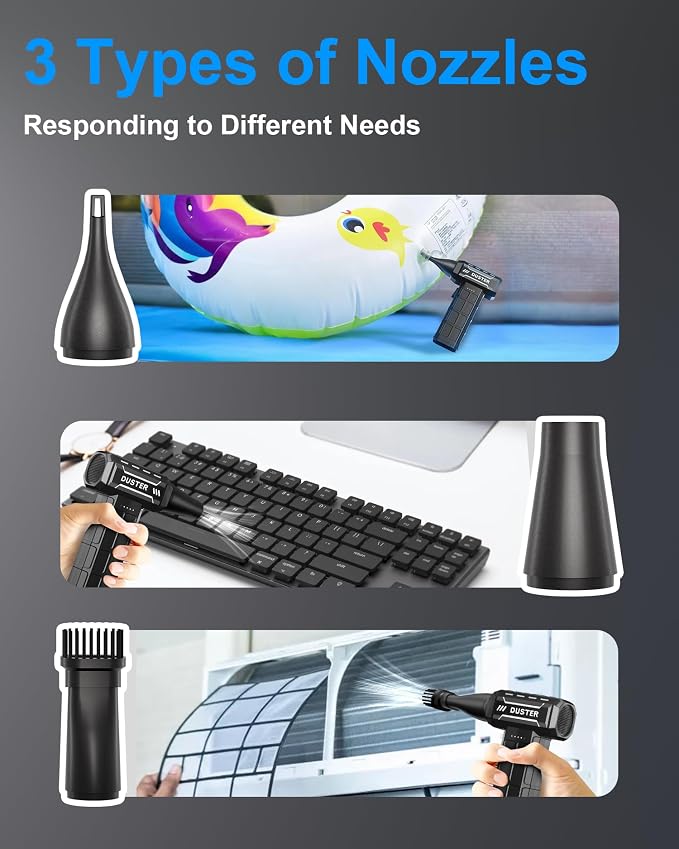 Compressed Air Duster-150, 000RPM Electric Cleaner, Rechargeable Cordless Air - Image 3