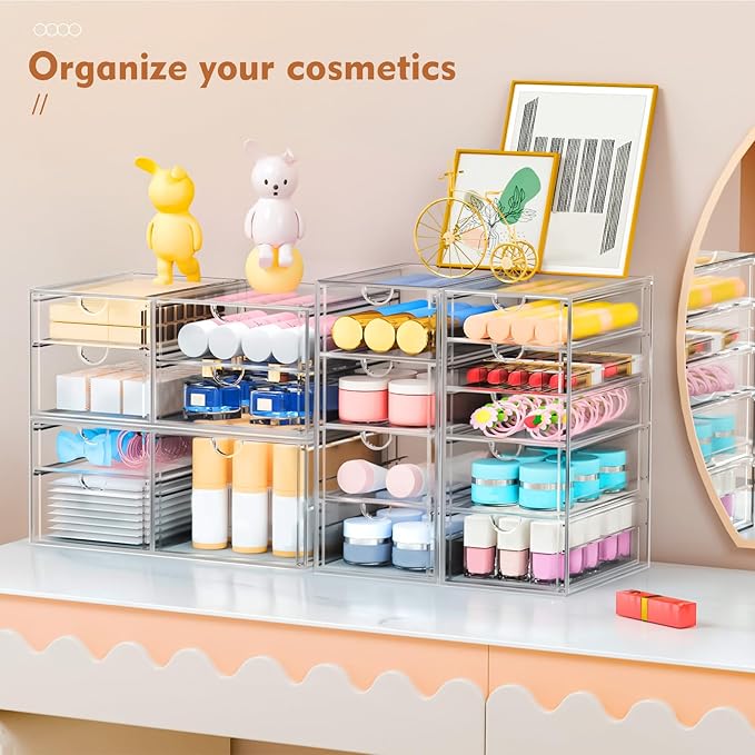 Makeup Acrylic Organizer with 17 Drawers, Desk Organizers and Accessories - Image 7