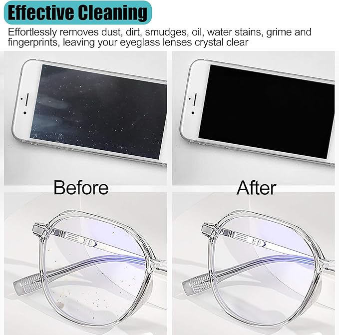 Solid Color Keychain Microfiber Eye Glasses Cleaner Cleaning Cloth Wipes - Image 4