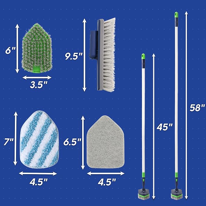 BOOMJOY 4 in 1 Shower Cleaning Brush, Grout Brush - Image 7