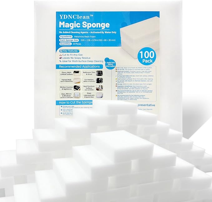 Magic Sponge Erasers, Water-Activated Cleaning Sponge, Shoes & Car Interior – by Unknown