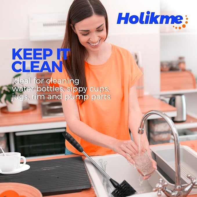 Holikme Bottle Brush Cleaner Set, 3 Straw Cleaner Brush, Bottle Cleaning Brush - Image 6