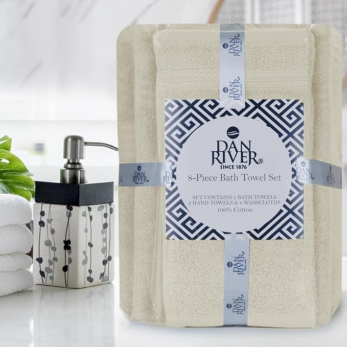 DAN RIVER 8 PC Luxury Bath Towels - Image 8