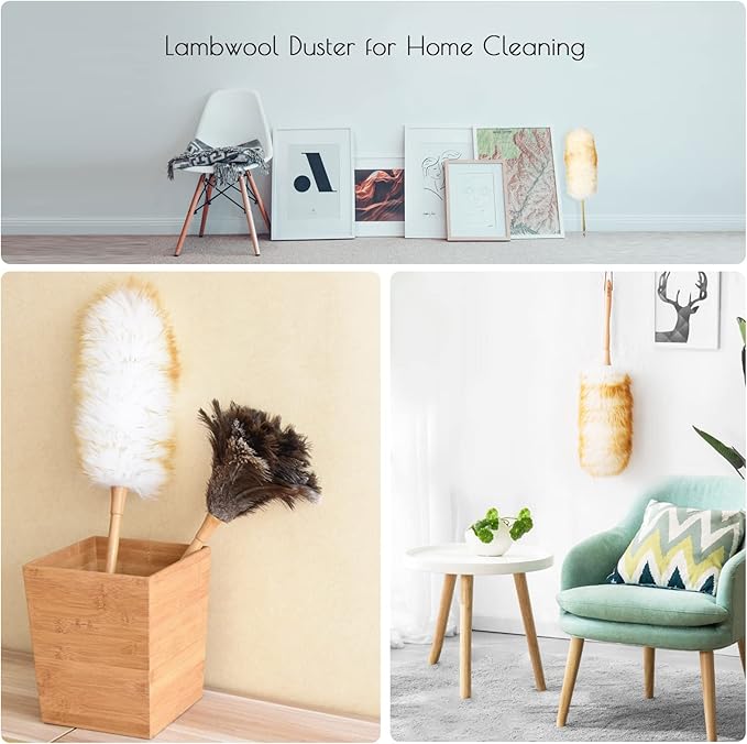 Lambs Wool Duster for Cleaning Window Blinds Computer Furniture TV Computer - Image 5